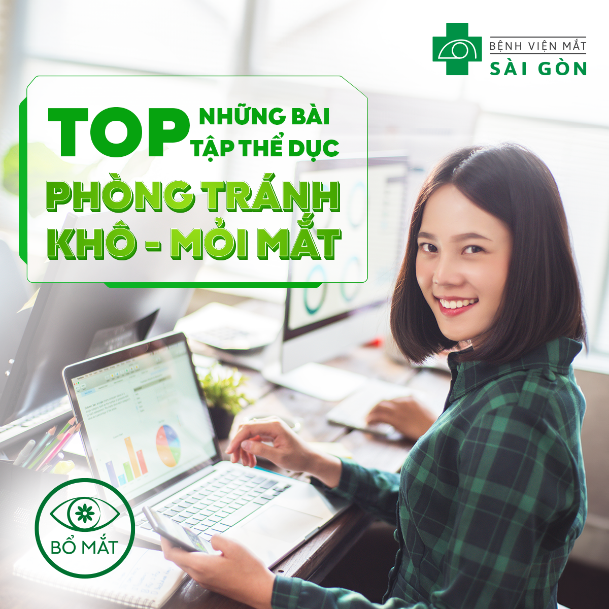 TOP BÀI TẬP THỂ DỤC ĐƠN GIẢN TRÁNH KHÔ-MỎI MẮT